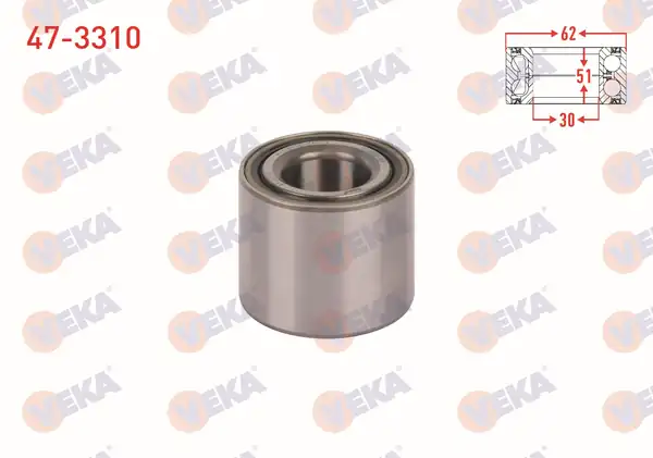 VEKA 47-3310 | Arka Tekerlek Rulmanı Sol Sağ 30x62x51 Partner