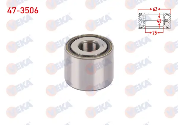 VEKA 47-3506 | Arka Tekerlek Rulmanı Sol Sağ 25x62x48 Renault Megane İ 1 9 D 1 6i 16v 1996 2003 Scenic İ 1 9 dCi 1999 2003