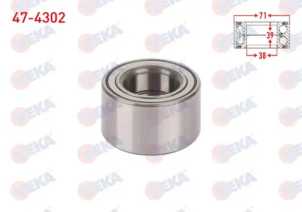 VEKA 47-4302 | Ön Tekerlek Rulmanı Sol Sağ 38x71x39 Toyota Yaris 1 0i 1 3i 1 4 D 4d 1999 2005