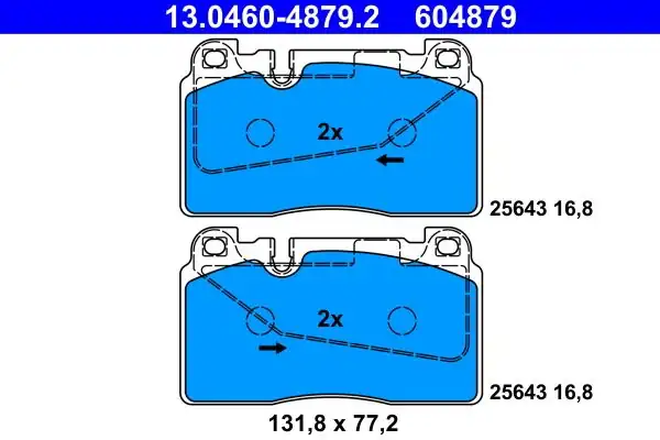 ATE 13.0460-4879.2 | Fren Balatası Ön A6 11 > A7 10 > Q5 08 > Macan 14 >