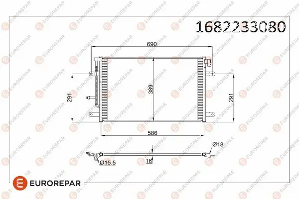 Eurorepar 1682233080 Audi A4 B7 Seat Exeo Klima Radyatörü