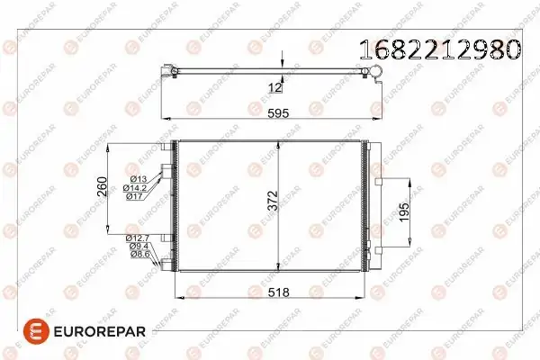 EUROREPAR 1682212980 | Klima Radyatörü Accent Blue / i20 / Rio 1.6 Dizel 2011 -