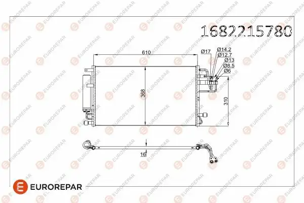 EUROREPAR 1682215780 | Klima Radyatörü Tucson / Sportage 2.0 CRDI 04-10