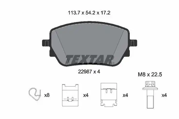 TEXTAR 2298701 | Fren Balatası Arka W118 177 247