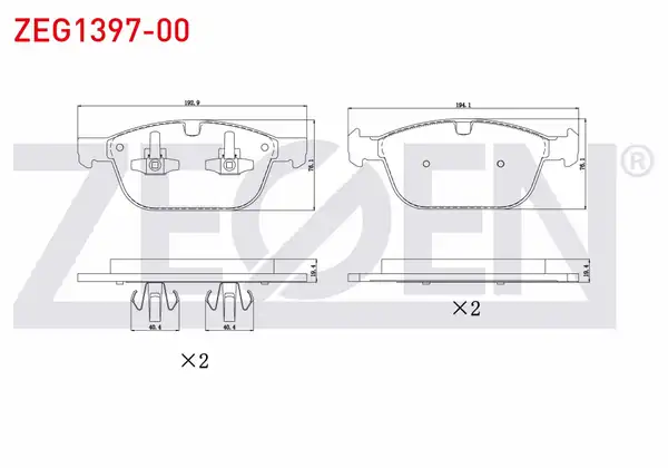 ZEGEN ZEG1397-00 | Fren Balata Ön Volvo Xc60 D3 2008 Xc60 2 4 D 2008 Xc60 D5 2008 Xc60 T6 2008 Xc60 2 0 T 2008