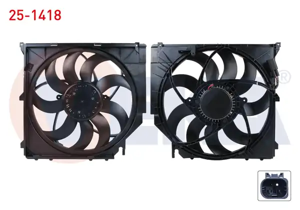 VEKA 25-1418 | Fan Motoru Davlumbazlı Tekli 590w Bmw X3 E83 2 0 D 2 0 D Xdrive 2 5 3 0i 3 0 D 2004 2010
