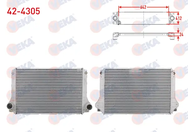 VEKA 42-4305 | Turbo Radyatörü İntercooler Toyota Avensis T25 2 0 D 4d 2003 2008