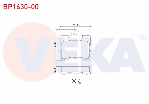 VEKA BP1630-00 | Fren Balata Arka C Serisi W202 C 200