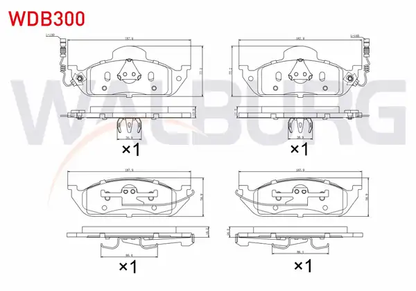 WALBURG WDB300 | Fren Balata Ön Fişli Mercedes M Class W163 ML 270 CDI 1998 2005 M Serisi W163 ML 320 1998 2005