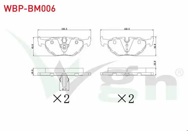 WGN WBP-BM006 | Fren Balata Arka BMW 3 Serisi