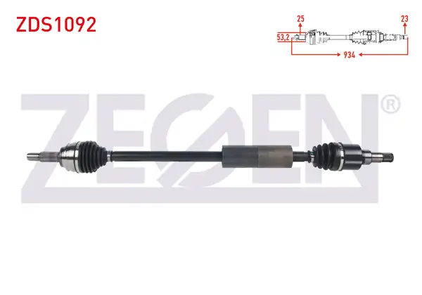 ZEGEN ZDS1092 | Komple Aks Sağ Ön Uzunluk 934mm Ford Fiesta VII 1 5 TDCI M T 6 İleri 2017