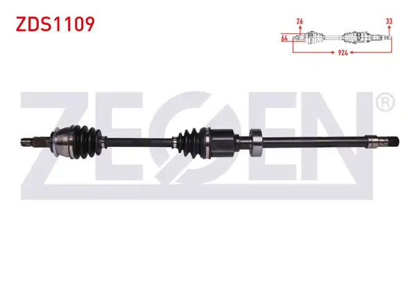 ZEGEN ZDS1109 | Komple Aks Sağ On Mini Cooper (R50,R53) 1.6 M-T Uzunluk 924 mm 2001-2006