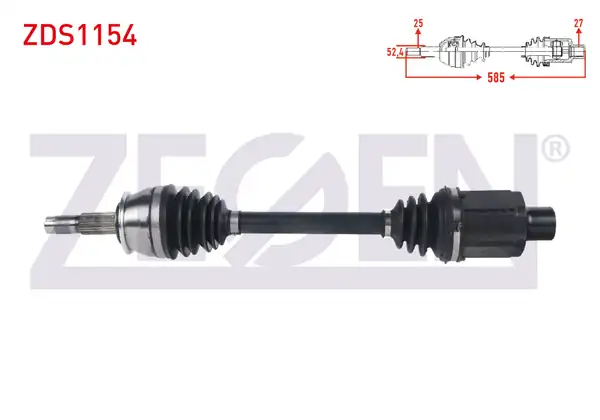 ZEGEN ZDS1154 | Komple Aks Sağ Ön Uzunluk 585mm Opel Mokka 1 4 M T 2012 Chevrolet Trax 1 4 M T 2012 2014