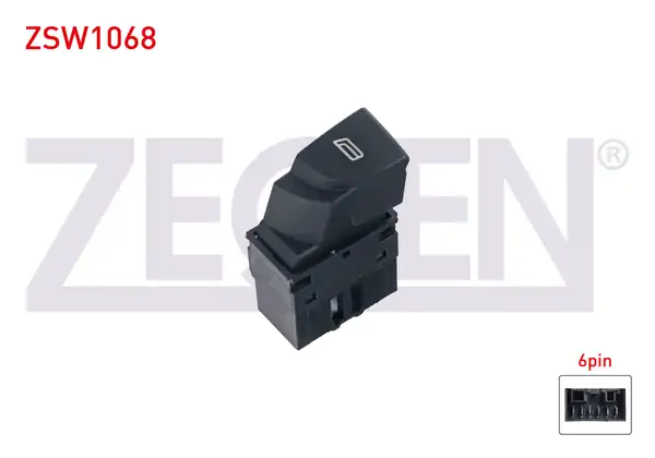 ZEGEN ZSW1068 | Cam Açma Anahtarı Tekli Siyah 6 Pin Turuncu Işık Ducato Jumper II Boxer II 2002 2006