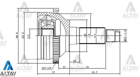 MAHER 01722 | Aks Kafası Dış 626 98 01 ABS li 28x30x56