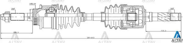 MAHER 01920 | Aks Komple Ön Mazda Bt50 06 15 Ranger 06 11 4x4 Sağ 577mm