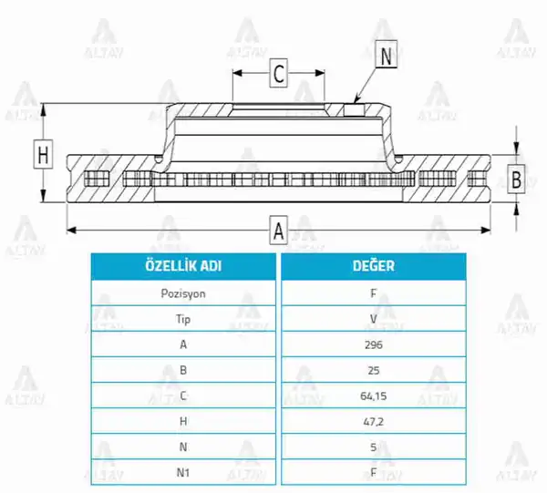 MAHER 03620 | Fren Diski Accord 09 15 Ön Havalı 296 5 2 Adet