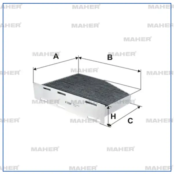 MAHER 15310 | VW Golf 5 Passat Jetta Caddy Audi A3 Seat Leon Octavia Karbonlu Polen Filtresi 04 12