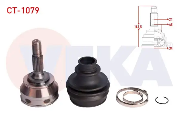 Veka Ct 1079 Aks Kafası Sol Sağ Ön Dış Citroen C Elysee 1 6 Hdi 34 21x48 20 Uzunluk 142mm 2012