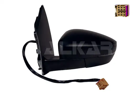 ALKAR 6125123 | Dış Dikiz Aynası Sol Elektrikli Isıtmalı Sinyalli 6 Pin Dikdortgen Soket Asferık Volkswagen Polo 6r 2009