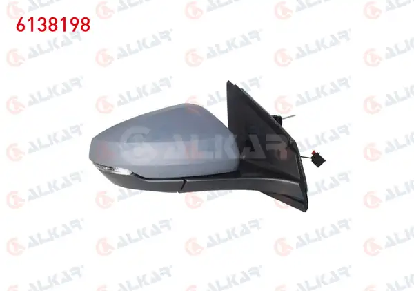 ALKAR 6138198 | Dış Dikiz Aynası Sağ Mekanik Astarlı Sinyalli 2 Pin Volkswagen Polo (Aw1, Bz1) 2017-2021