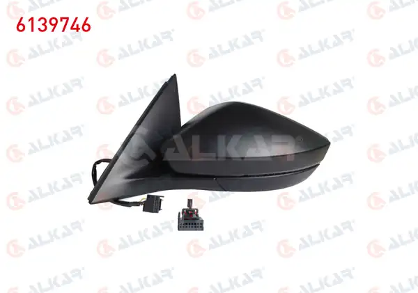 ALKAR 6139746 | Dış Dikiz Aynası Sol Elektrikli Isıtmalı Astarlı Sinyalli Led 6 Pin Skoda Scala Kamiq 2019