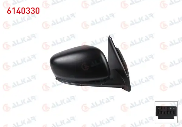 ALKAR 6140330 | Dış Dikiz Aynası Sağ Elektrikli Isıtmalı Astarlı Sinyalli 9 Pin Renault Kadjar 2015