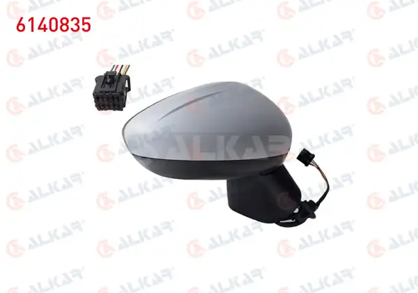 ALKAR 6140835 | Dış Dikiz Aynası Sağ Elektrikli Isıtmalı Astarlı Sensörlü 7 Pin Opel Crossland X P17 2017