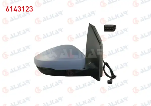 ALKAR 6143123 | Dış Dikiz Aynası Sağ Mekanik Astarlı Sinyalli Dikdortgen Soketli 2 Pin Volkswagen Polo 6r1 6c1 2010 2017