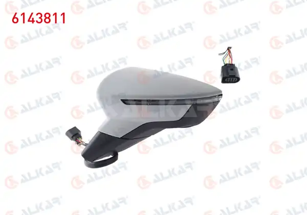 ALKAR 6143811 | Dış Dikiz Aynası Sol Elektrikli Isıtmalı Astarlı Sinyalli 6 Pin Seat Ibiza V Kj1 2017