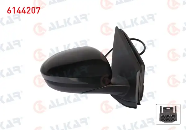ALKAR 6144207 | Dış Dikiz Aynası Sağ Elektrikli Isıtmalı Astarlı 7 Pin Dacia Sandero Stepway II B8_ 2021 Jogger 2022 Logan III 2021