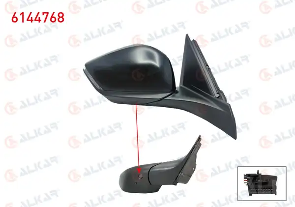 ALKAR 6144768 | Dış Dikiz Aynası Sağ Elektrikli Isıtmalı Otomatik Katlanır Sinyalli