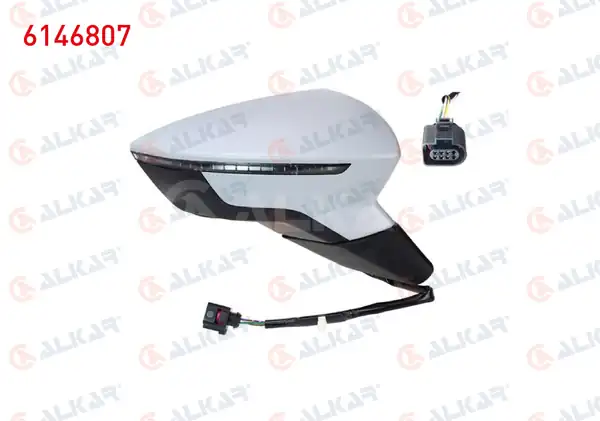ALKAR 6146807 | Dış Dikiz Aynası Sağ Elektrikli Isıtmalı Astarlı Otomatik Katlanır Sinyalli Hafızalı 12 Pin Seat Leon 5f1 2012 2020