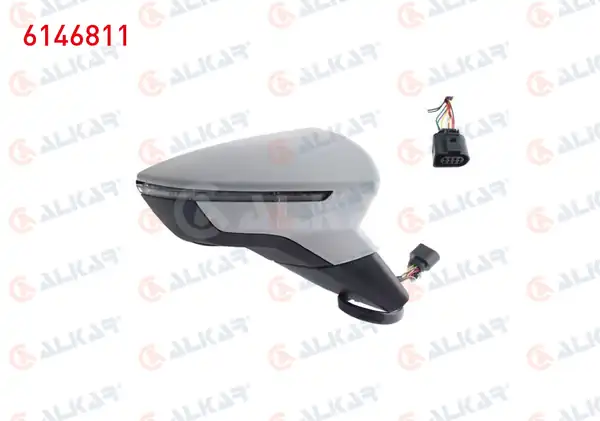 ALKAR 6146811 | Dış Dikiz Aynası Sağ Elektrikli Isıtmalı Astarlı Otomatik Katlanır Sinyalli 8 Pin Seat Ibiza V Kj1 2017