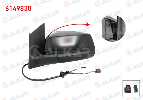 ALKAR 6149830 | Dış Dikiz Aynası Sol Elektrikli Isıtmalı Otomatik Katlanır Kör Noktalı