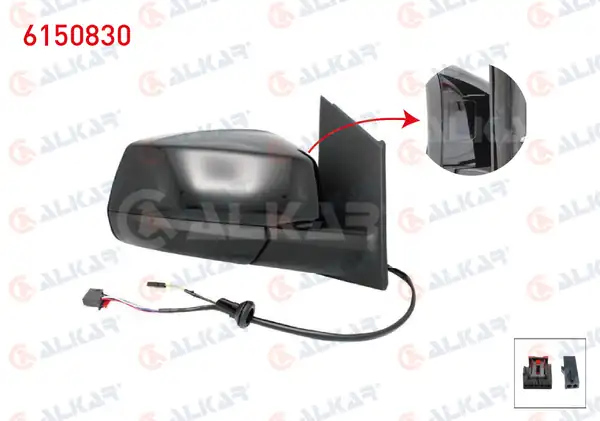 ALKAR 6150830 | Dış Dikiz Aynası Sağ Elektrikli Isıtmalı Otomatik Katlanır Kör Noktalı