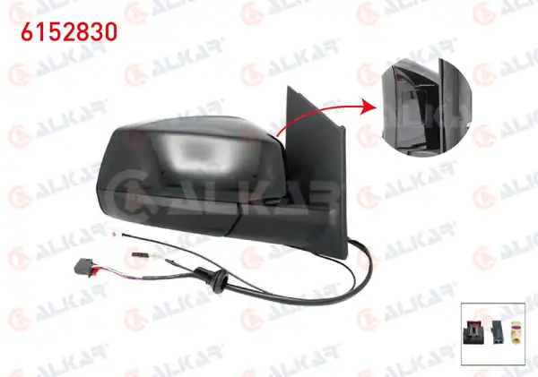 ALKAR 6152830 | Dış Dikiz Aynası Sağ Elektrikli Isıtmalı Otomatik Katlanır Kör Noktalı