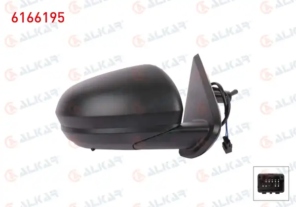 ALKAR 6166195 | Dış Dikiz Aynası Sağ Mekanik Sensörlü 2 Pin Dacia Duster 2017