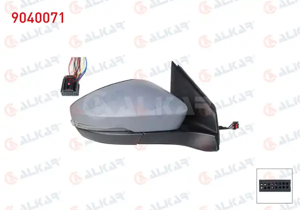 ALKAR 9040071 | Dış Dikiz Aynası Sağ Elektrikli Isıtmalı Astarlı Sinyalli 8 Pin Volkswagen T Cross 2018