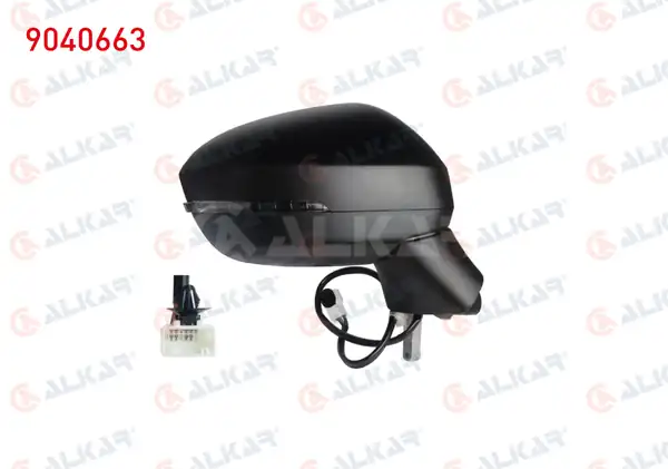 ALKAR 9040663 | Dış Dikiz Aynası Sağ Elektrikli Isıtmalı Astarlı Sinyalli Kör Noktalı 9 Pin Nissan Qashqai 2021