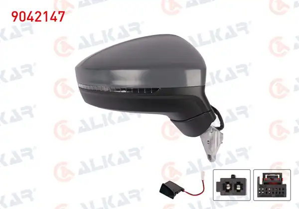 ALKAR 9042147 | Dış Dikiz Aynası Sağ Elektrikli Isıtmalı Astarlı Sinyalli Kör Noktalı 8 Pin Volkswagen Tiguan 2017