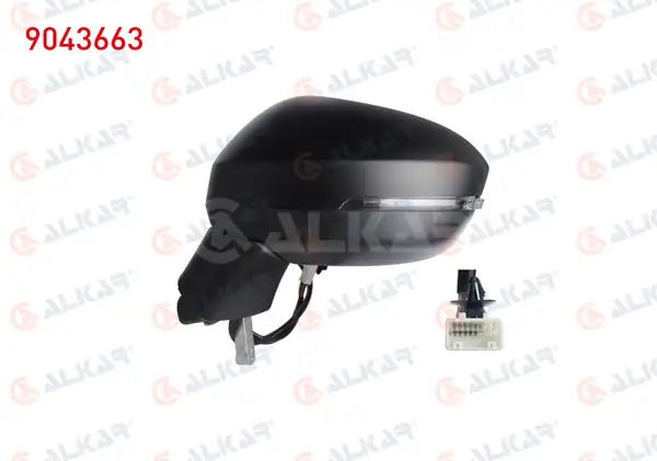ALKAR 9043663 | Dış Dikiz Aynası Sol Elektrikli Isıtmalı Astarlı Otomatik Katlanır Sinyalli Kör Noktalı 11 Pin Nissan Qashqai 2021