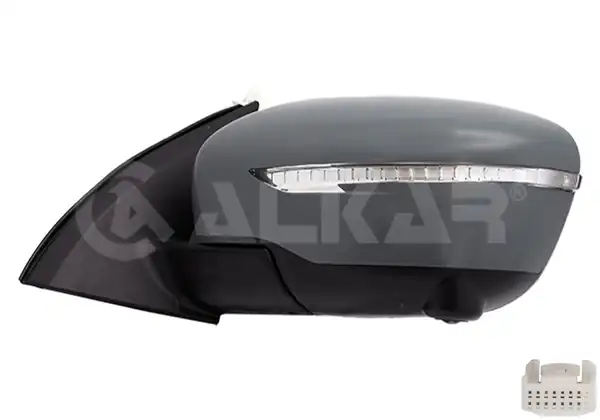 ALKAR 9053672 | Dış Dikiz Aynası Sol Astarlı Kamerali Katlanır Isıtmalı Elektrikli Led Sinyalli 13 Pin Nissan Qashqai 2013