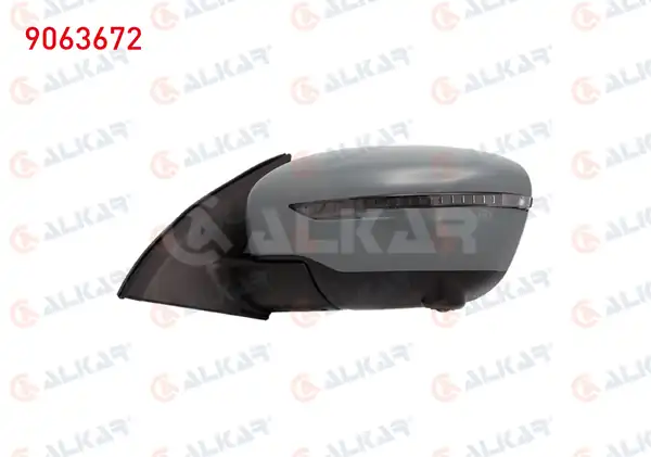 ALKAR 9063672 | Dış Dikiz Aynası Sol Astarlı Kamerali Katlanır Isıtmalı Elektrikli Siyah Led Sinyalli 13 Pin Nissan Qashqai 2013