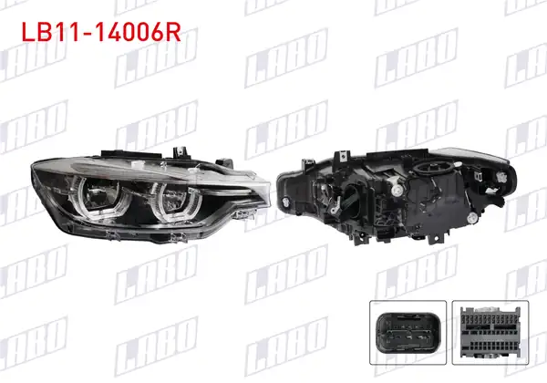 LABO LB11-14006R | Far Sağ Led Krom Çerçeveli Bmw 3 Serisi F30 LCI 2016 2019