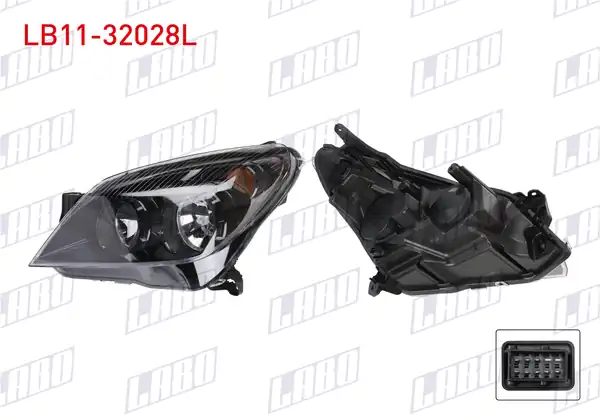 LABO LB11-32028L | Far Sol Siyah Motorlu Sarı Sinyal Opel Astra H 2007 2010