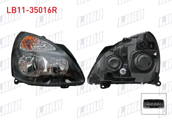 LABO LB11-35016R | Far Sağ İçi Siyah Renault Clio 2001