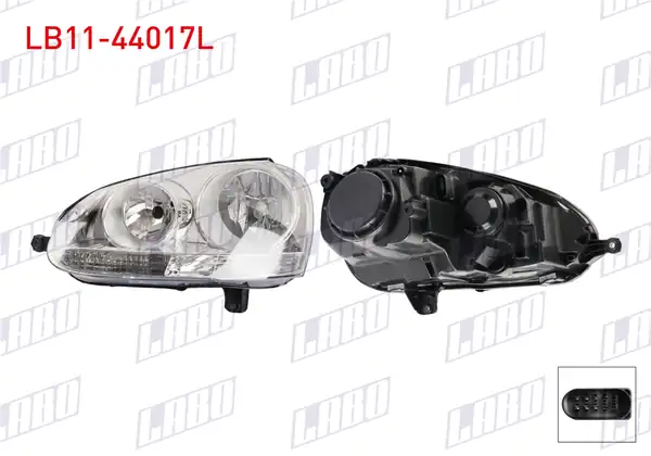 LABO LB11-44017L | Far Sol İçi Nikelaj Motorsuz 6 Pin Volkswagen Golf V Jetta 2005