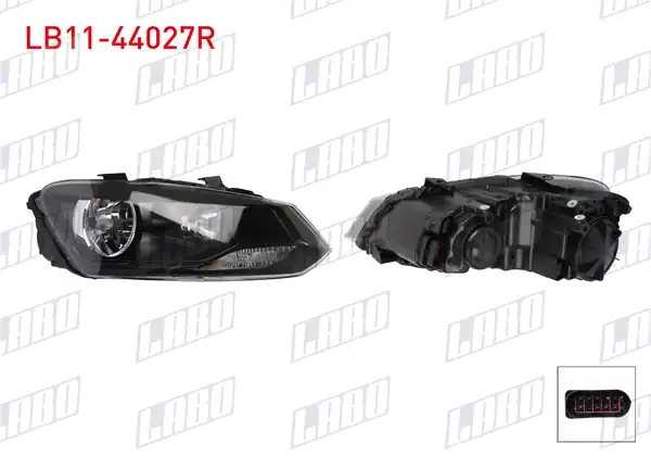 LABO LB11-44027R | Far Sağ Siyah Motorlu Volkswagen Polo V 6r1 6c1 2009 2018