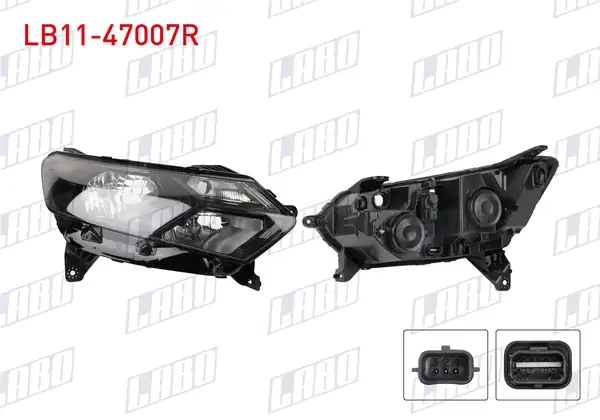 LABO LB11-47007R | Far Sağ Motorlu İçi Siyah Ledsiz Dacia Sandero 2022